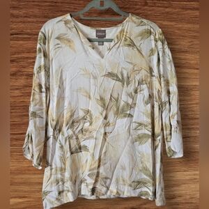 Chicos V-neck 3/4 Sleeve Pullover Top Women Size 2